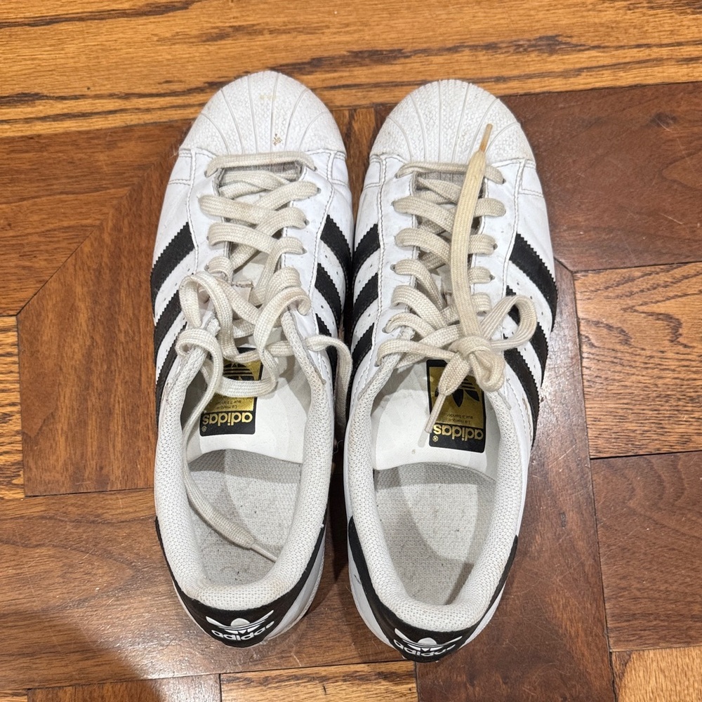 Adidas Classic White and Black Shoes